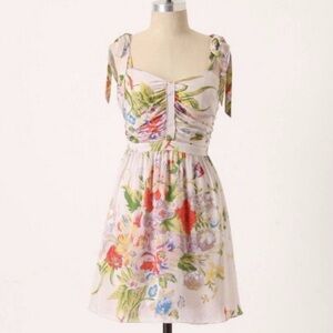 Leifsdottir Floral Romantic Silk Skater Dress